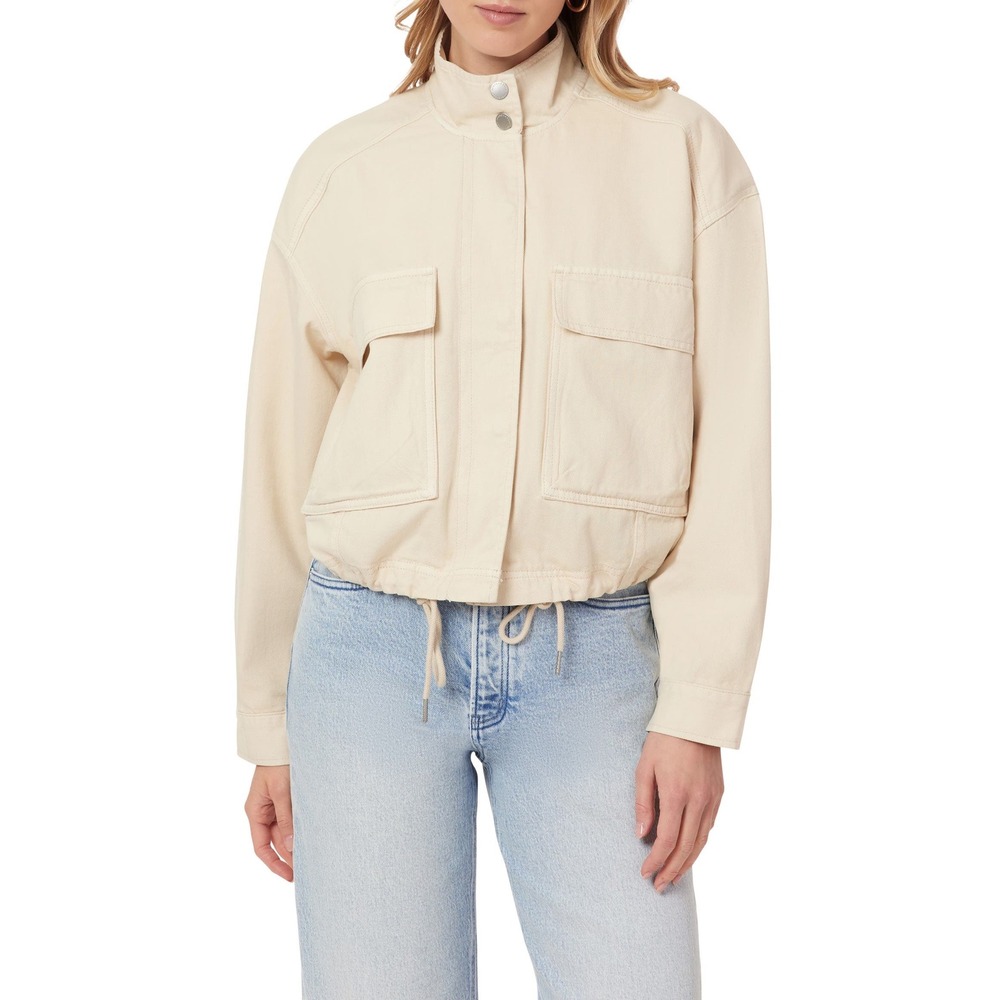 Scotch & Soda Women XL Cream Cropped Utility Jacket Cotton Lyocell YNG00932T